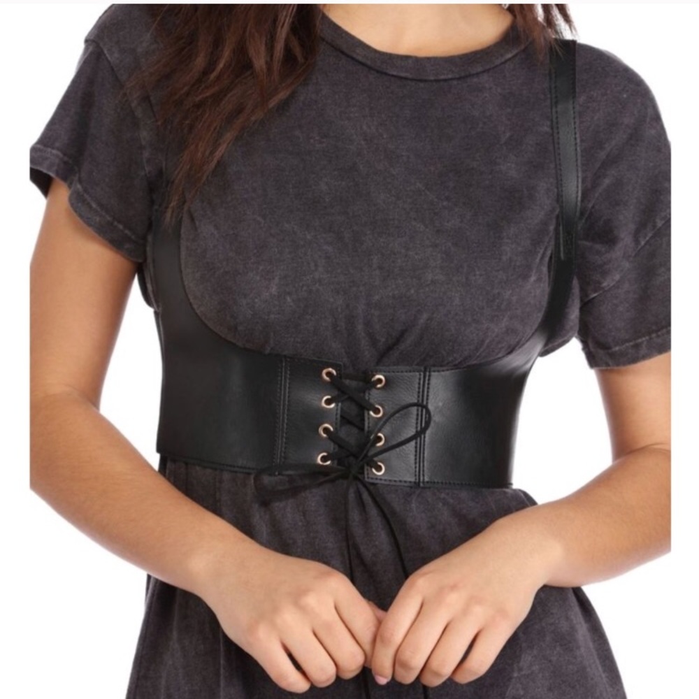 Waist belt lace up black